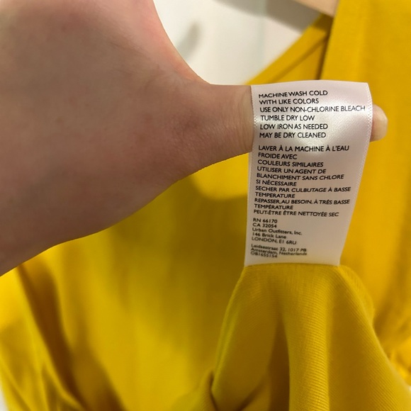 FREE PEOPLE Beach Rosalia Low Open Back Mini Dress Mustard Yellow Large - Picture 8 of 10